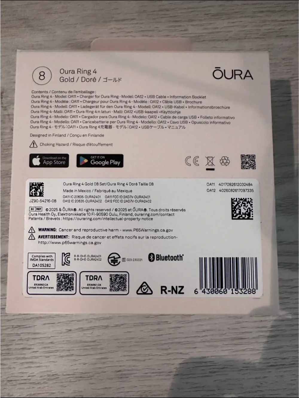 BRAND NEW Oura Ring 4 - Gold